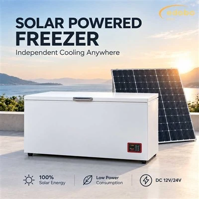 Reliable Off Grid Solar Powered Commercial DC 12V 24V Food Beverage Storage Chest Deep Freezer