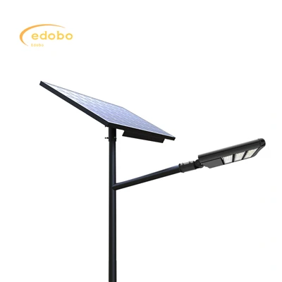Solar Lamp Solar Powered Street Light With Lithium Battery Black Panel